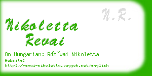 nikoletta revai business card